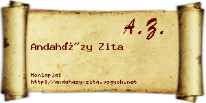 Andaházy Zita névjegykártya