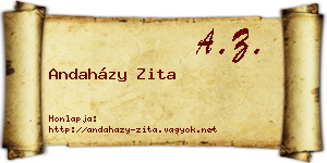 Andaházy Zita névjegykártya